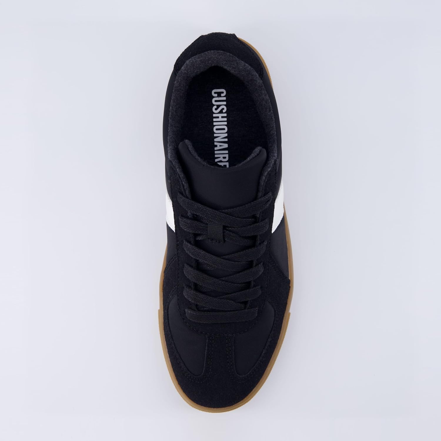 image:imageCUSHIONAIRE Bailey Womens Retro Sneaker Classic Everyday Sneakers for Women with Sleek Rounded Toe and Memory FoamBlackWhite