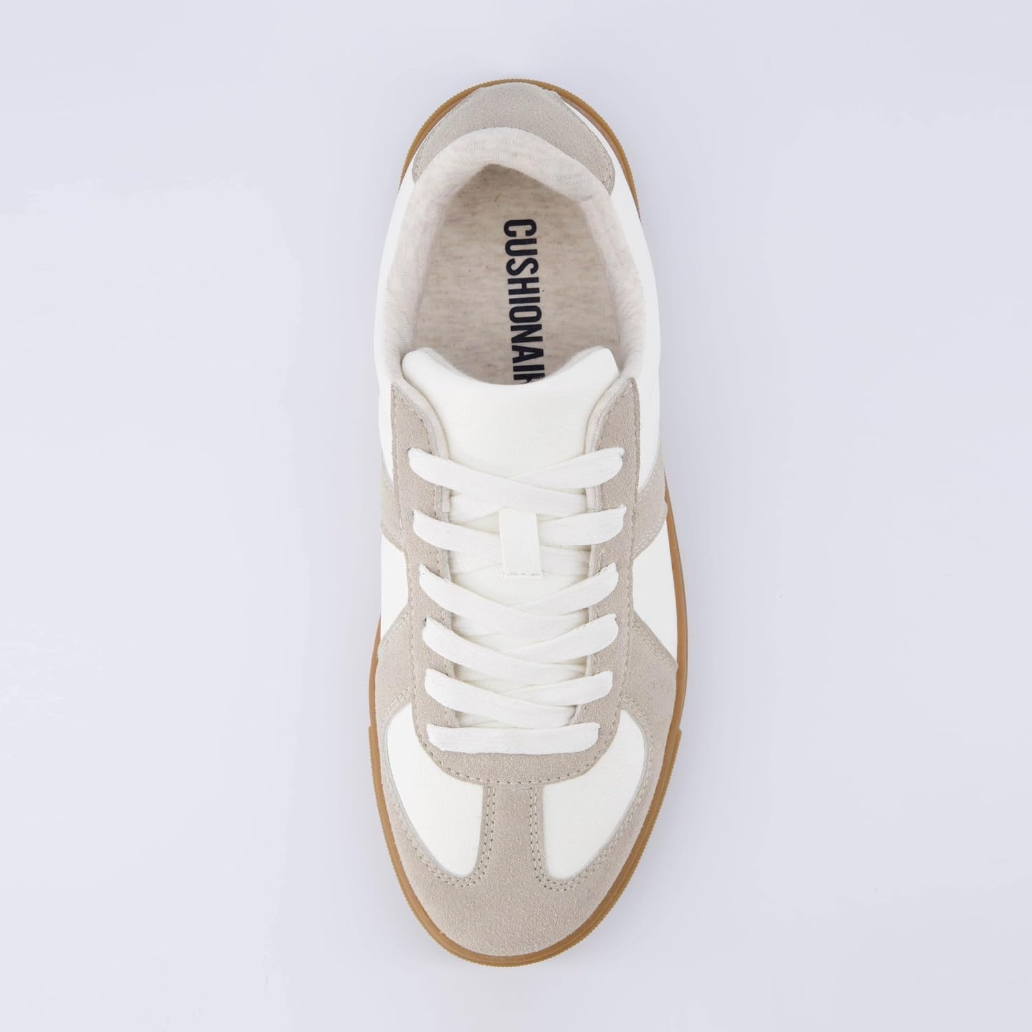 image:imageCUSHIONAIRE Bailey Womens Retro Sneaker Classic Everyday Sneakers for Women with Sleek Rounded Toe and Memory FoamWhiteGrey