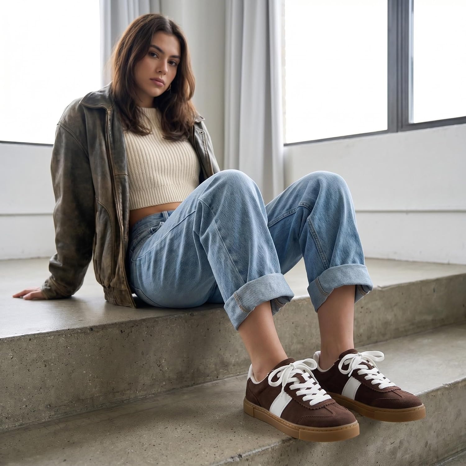 image:imageCUSHIONAIRE Balance Womens Sneakers Casual Tennis Shoes for Women with Memory Foam and Slip Resistant OutsoleBrown