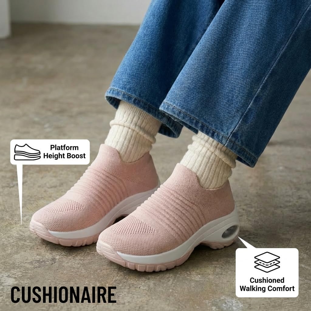 image:imageCUSHIONAIRE Breeze Easy Slip On Womens Sneakers Casual Everyday Walking Shoes for Women with Breathable Mesh and ComfortBlush