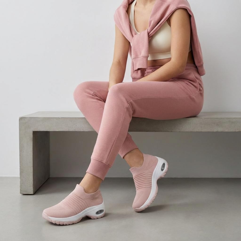 image:imageCUSHIONAIRE Breeze Easy Slip On Womens Sneakers Casual Everyday Walking Shoes for Women with Breathable Mesh and ComfortBlush