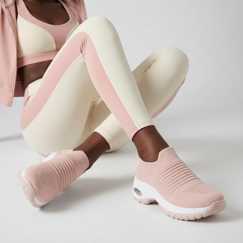 image:imageCUSHIONAIRE Breeze Easy Slip On Womens Sneakers Casual Everyday Walking Shoes for Women with Breathable Mesh and ComfortBlush