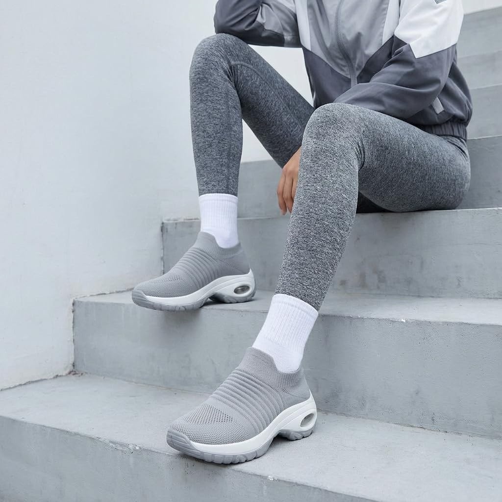 image:imageCUSHIONAIRE Breeze Easy Slip On Womens Sneakers Casual Everyday Walking Shoes for Women with Breathable Mesh and ComfortGrey