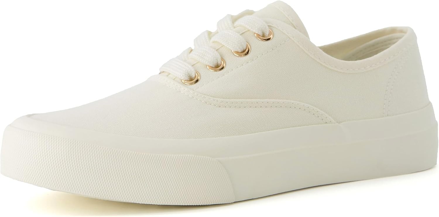 image:imageCUSHIONAIRE Freshman Womens Sneakers Lightweight Casual Walking Shoes for Women with Memory Foam Wide Widths AvailableWhite Canvas