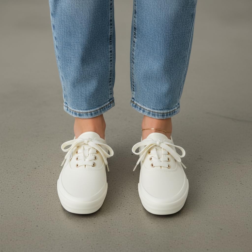 image:imageCUSHIONAIRE Freshman Womens Sneakers Lightweight Casual Walking Shoes for Women with Memory Foam Wide Widths AvailableWhite Smooth