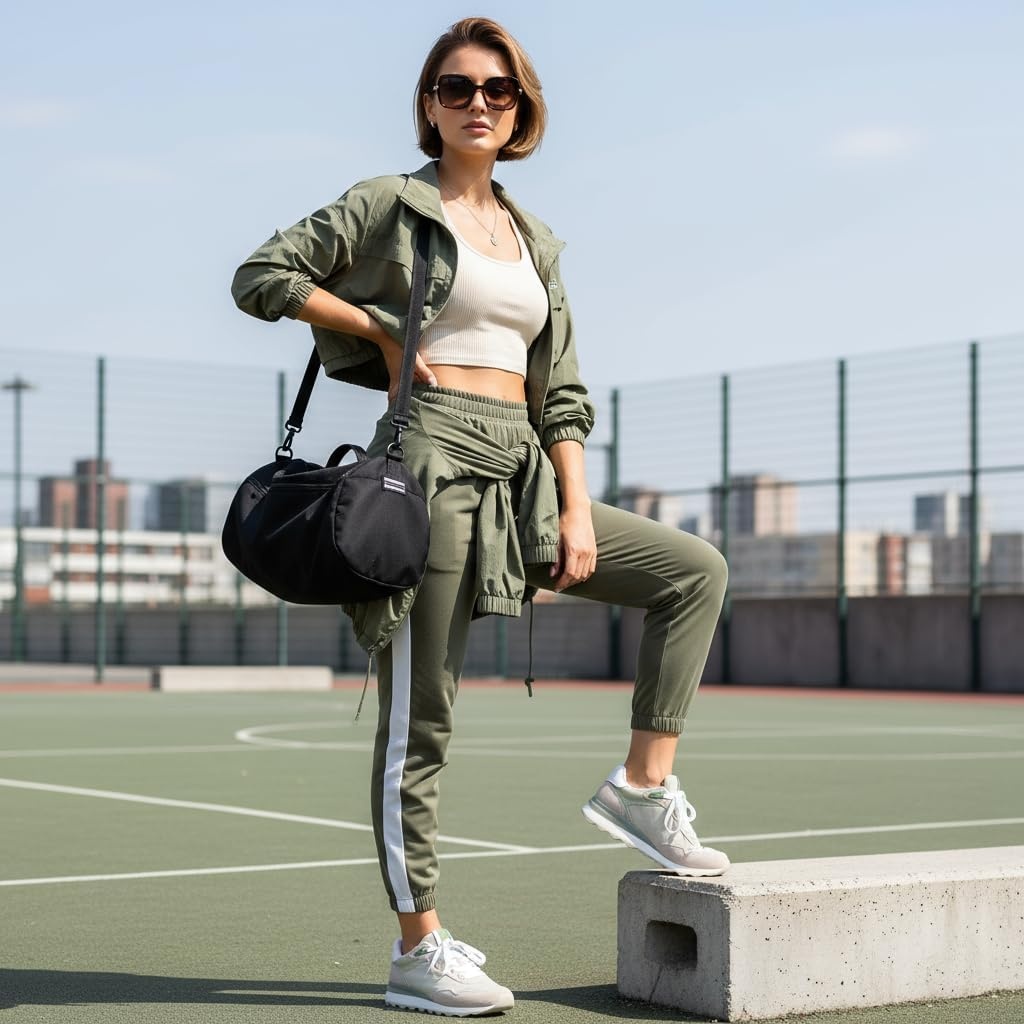 image:imageCUSHIONAIRE Kicks Fashion Sneakers for Women Lightweight NonSlip Lace Up Shoes with Memory FoamKhaki