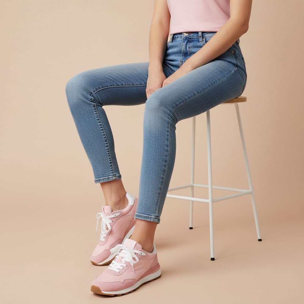 image:imageCUSHIONAIRE Kicks Fashion Sneakers for Women Lightweight NonSlip Lace Up Shoes with Memory FoamPink
