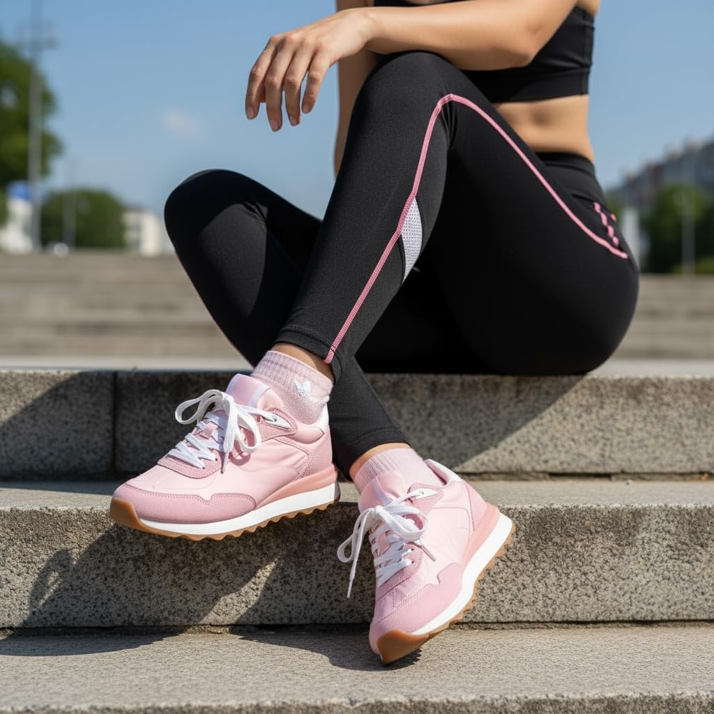 image:imageCUSHIONAIRE Kicks Fashion Sneakers for Women Lightweight NonSlip Lace Up Shoes with Memory FoamPink