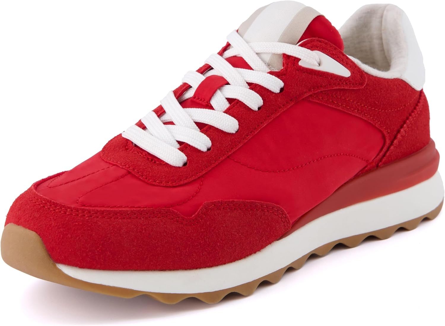 image:imageCUSHIONAIRE Kicks Fashion Sneakers for Women Lightweight NonSlip Lace Up Shoes with Memory FoamRed