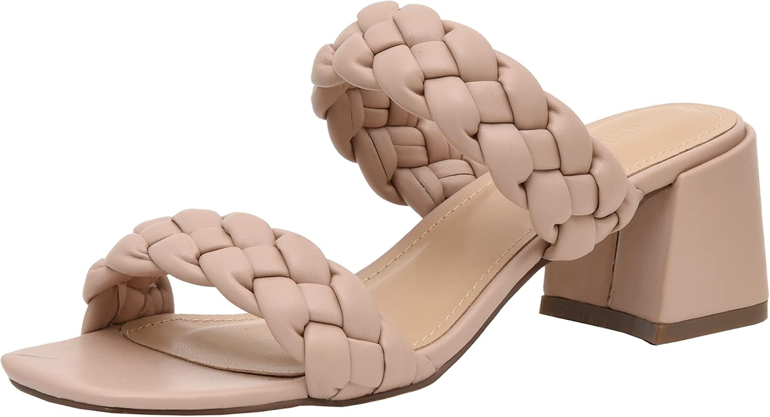 image:imageCUSHIONAIRE Onyx Braided Chunky Heels for Women with Block Heel and Memory FoamNude