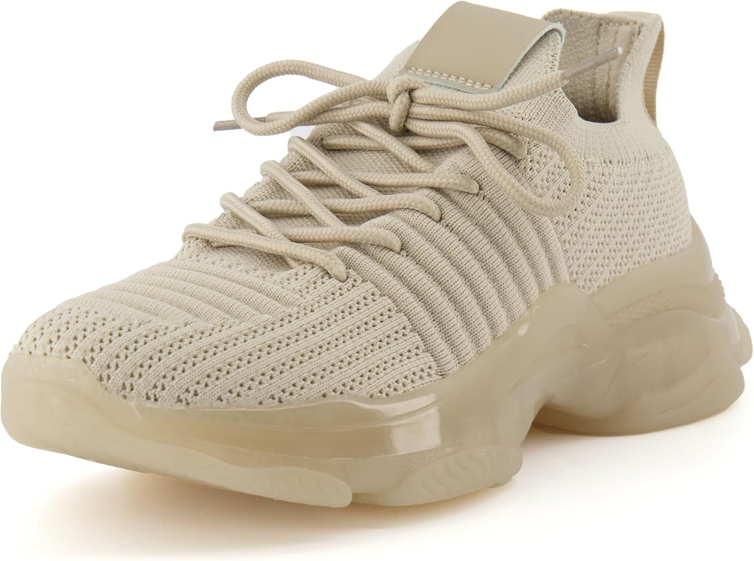 image:imageCUSHIONAIRE Womens Apolo Knit Sneaker Memory FoamTaupeClear Bottom