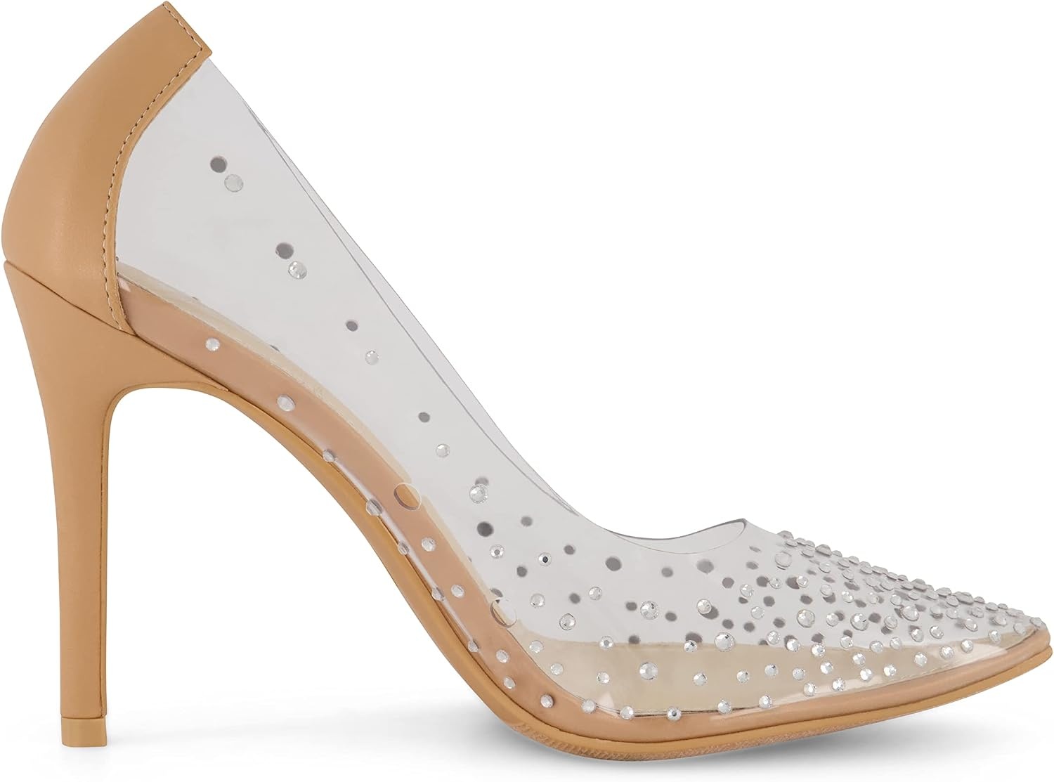 image:imageCUSHIONAIRE Womens Glam Clear Rhinestone Dress Pump Memory FoamClearNat
