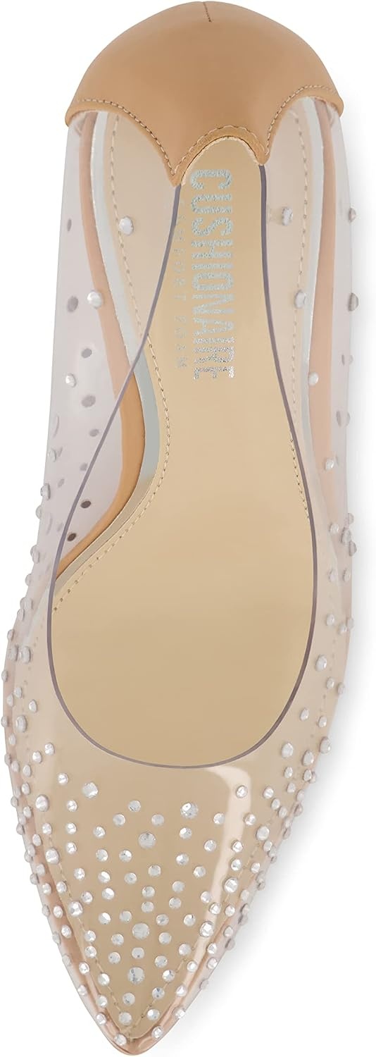 image:imageCUSHIONAIRE Womens Glam Clear Rhinestone Dress Pump Memory FoamClearNat