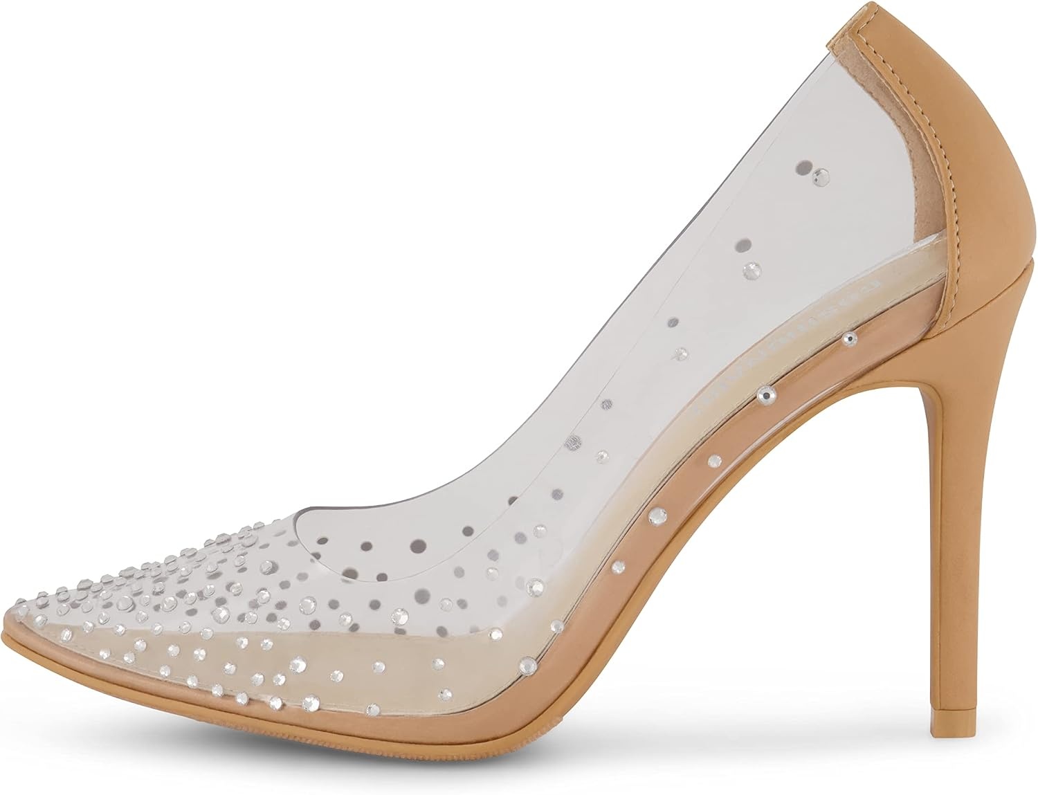 image:imageCUSHIONAIRE Womens Glam Clear Rhinestone Dress Pump Memory FoamClearNat