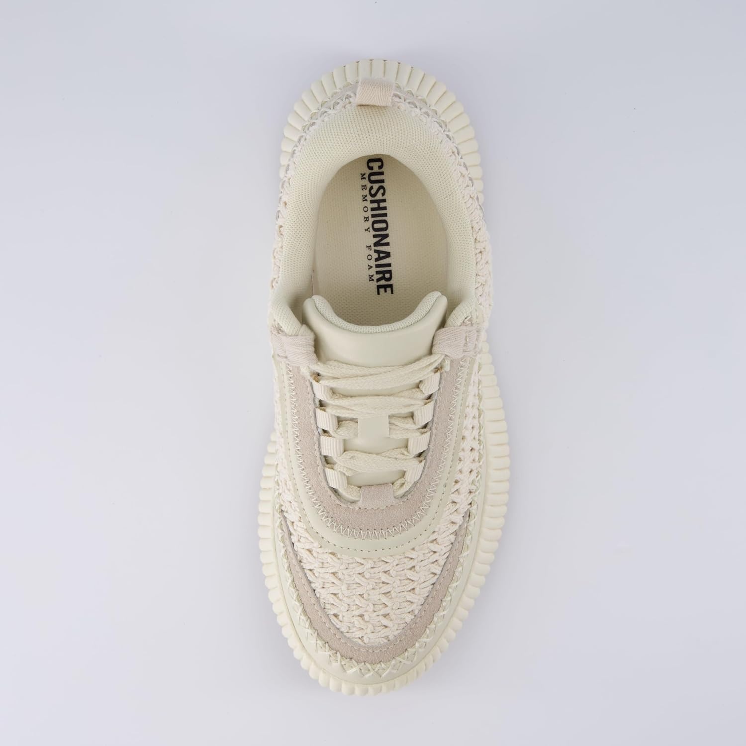 image:imageCUSHIONAIRE Womens Loop Lace up Woven Platform Sneaker Comfort Foam Wide Widths AvailableBeige