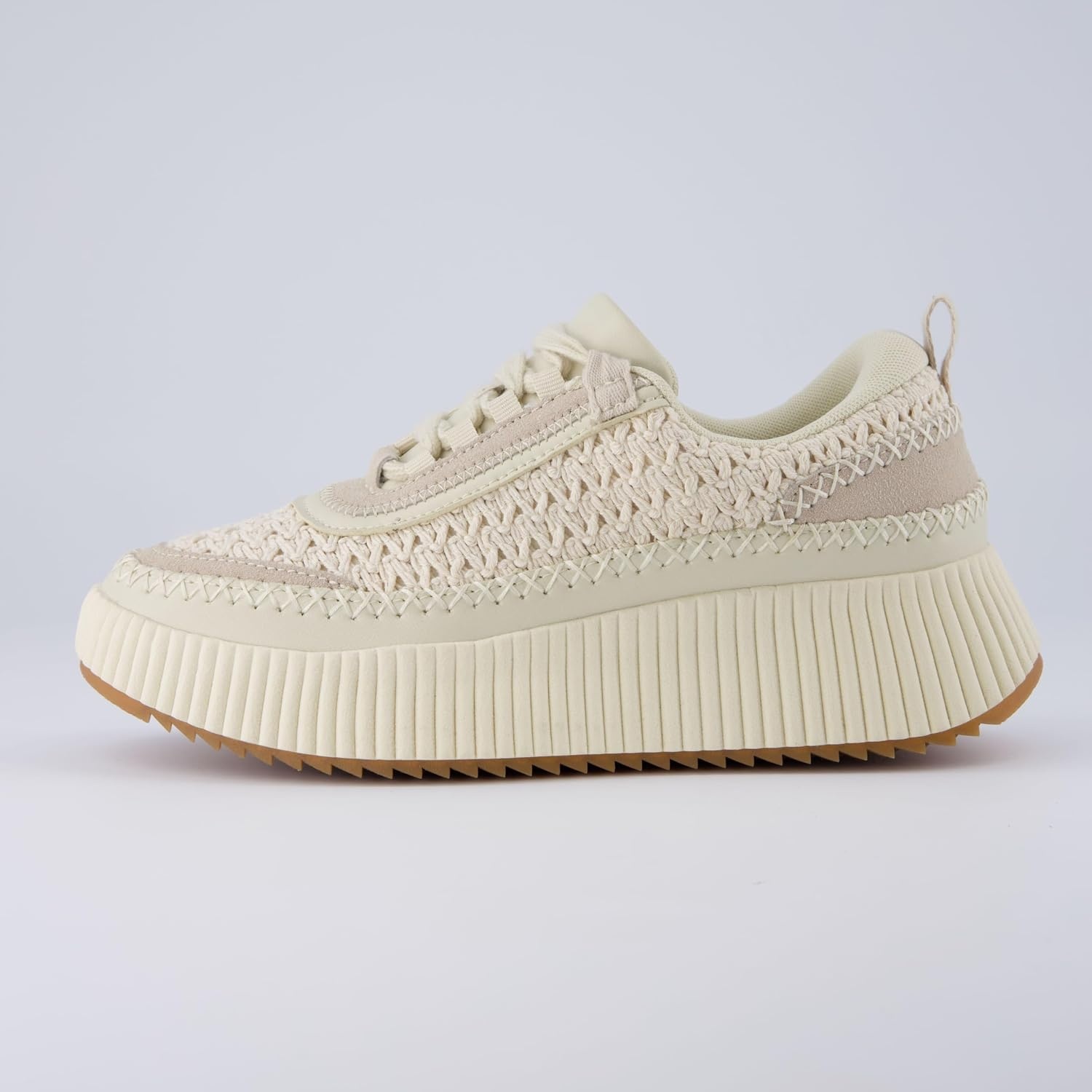 image:imageCUSHIONAIRE Womens Loop Lace up Woven Platform Sneaker Comfort Foam Wide Widths AvailableBeige