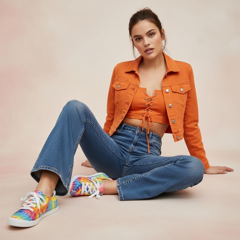 image:imageDunes Sport Womens Reesa Canvas SneakerTie Dye 1