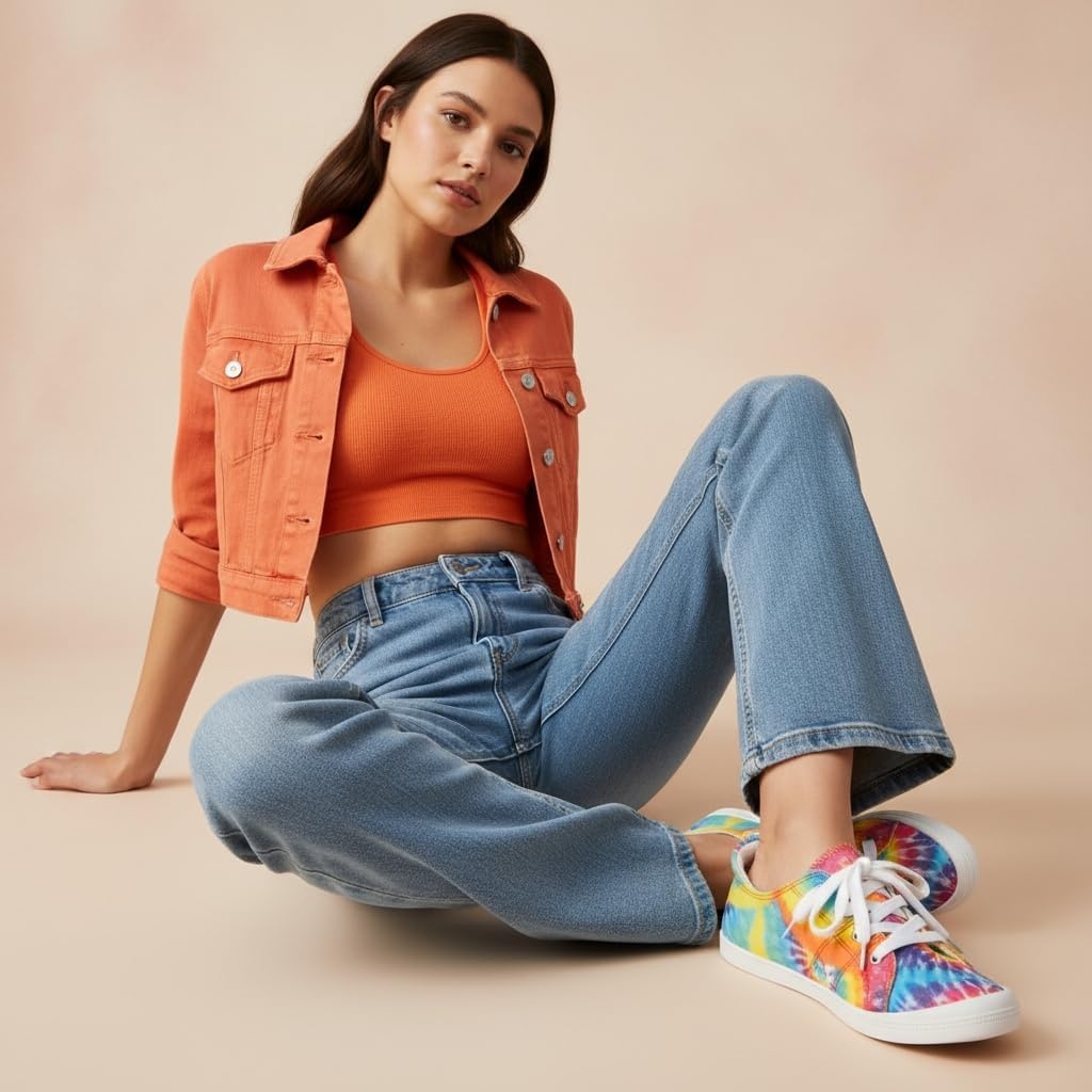 image:imageDunes Sport Womens Reesa Canvas SneakerTie Dye 1