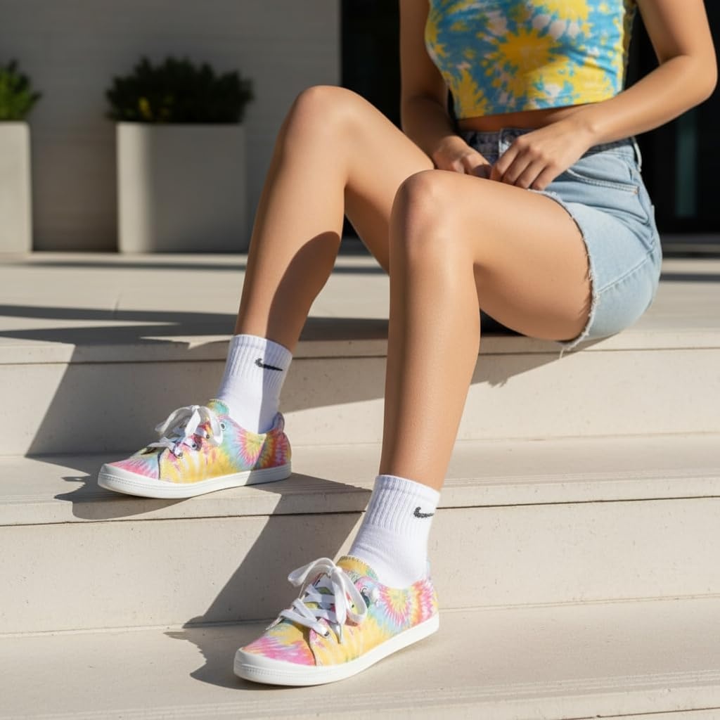 image:imageDunes Sport Womens Reesa Canvas SneakerTie Dye2