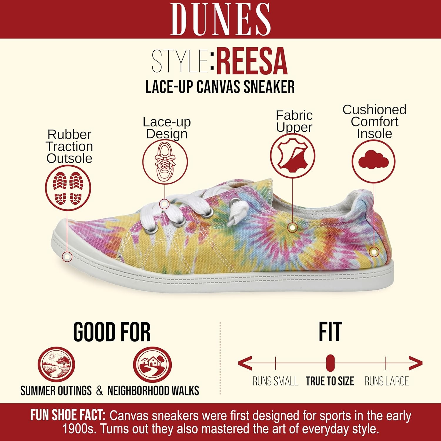 image:imageDunes Sport Womens Reesa Canvas SneakerTie Dye2