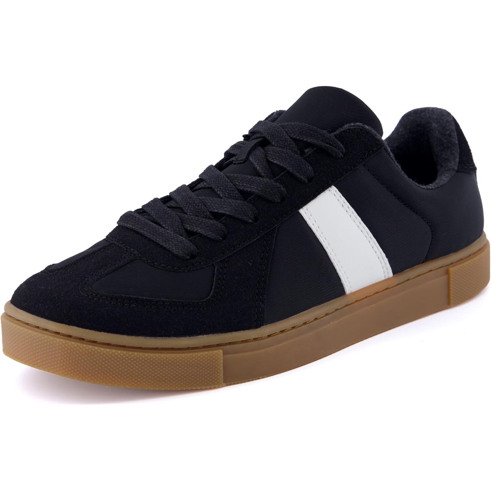 image:imageCUSHIONAIRE Bailey Womens Retro Sneaker Classic Everyday Sneakers for Women with Sleek Rounded Toe and Memory FoamBlackWhite