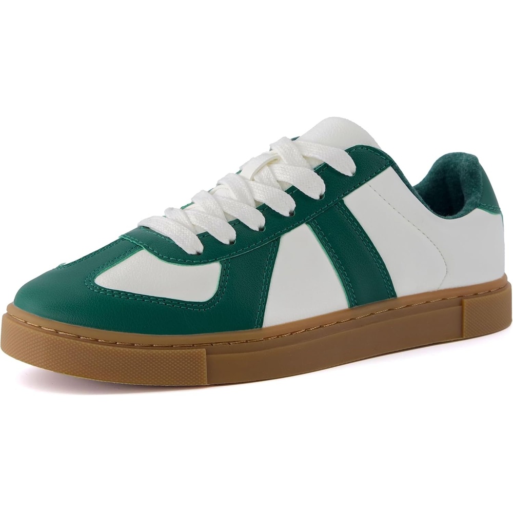image:imageCUSHIONAIRE Bailey Womens Retro Sneaker Classic Everyday Sneakers for Women with Sleek Rounded Toe and Memory FoamWhiteGreen