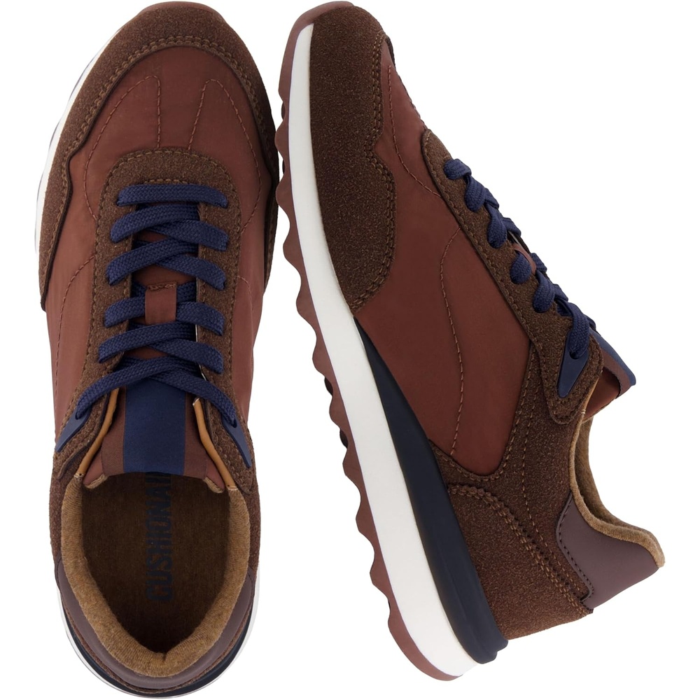 image:imageCUSHIONAIRE Kicks Fashion Sneakers for Women Lightweight NonSlip Lace Up Shoes with Memory FoamBrownNavy