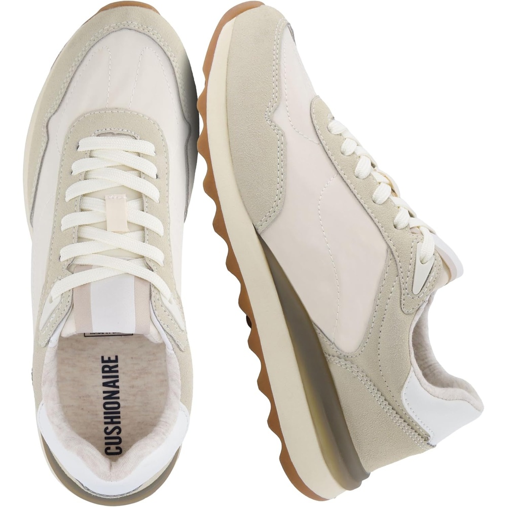 image:imageCUSHIONAIRE Kicks Fashion Sneakers for Women Lightweight NonSlip Lace Up Shoes with Memory FoamNatural