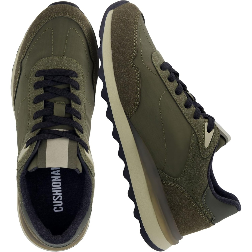 image:imageCUSHIONAIRE Kicks Fashion Sneakers for Women Lightweight NonSlip Lace Up Shoes with Memory FoamOlive