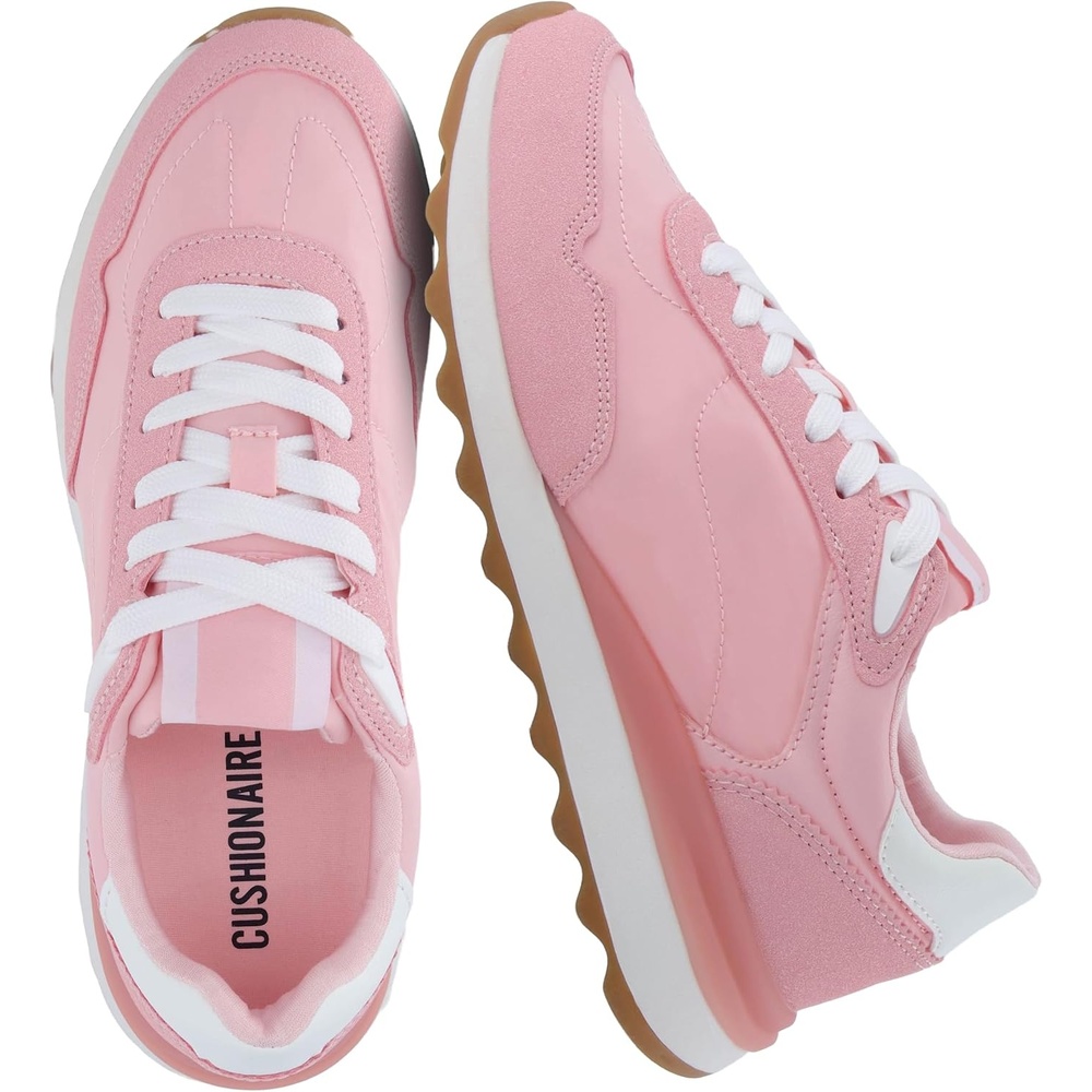 image:imageCUSHIONAIRE Kicks Fashion Sneakers for Women Lightweight NonSlip Lace Up Shoes with Memory FoamPink
