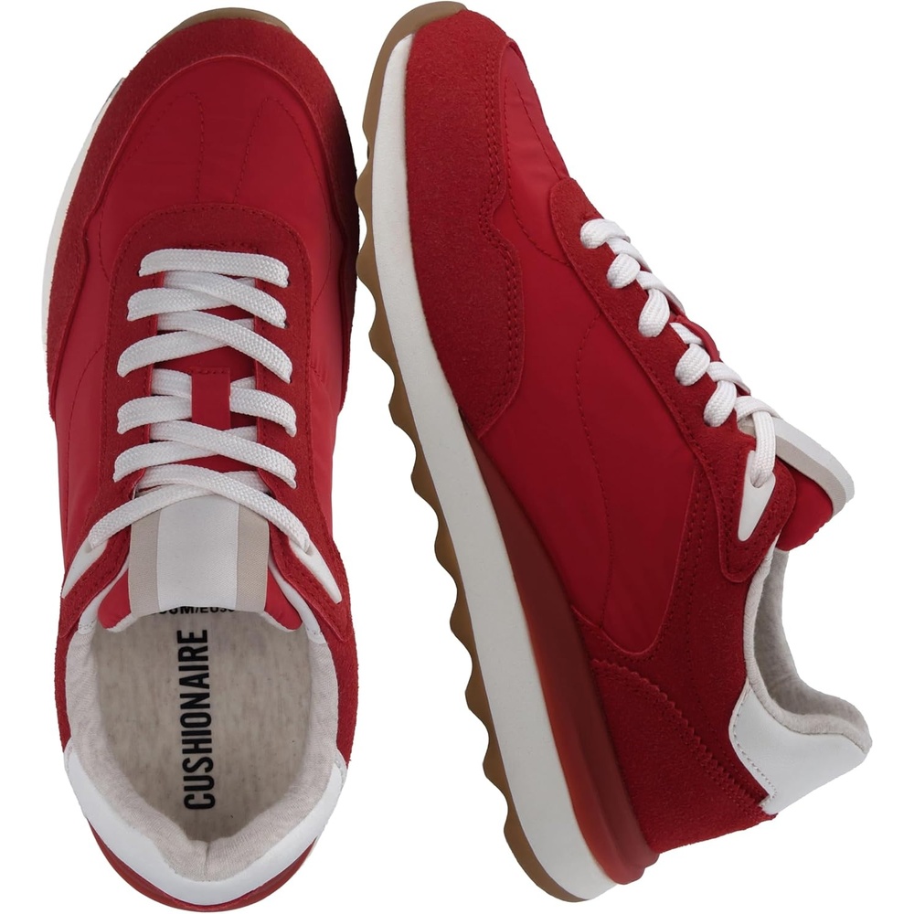 image:imageCUSHIONAIRE Kicks Fashion Sneakers for Women Lightweight NonSlip Lace Up Shoes with Memory FoamRed