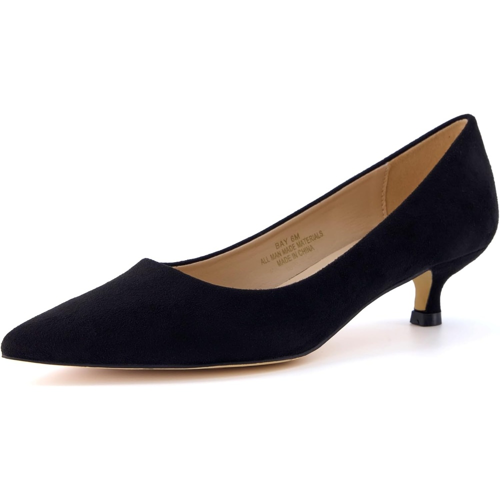 image:imageCUSHIONAIRE Womens Bay Kitten Heel Dress Shoe Memory Foam Wide Widths AvailableMicrosuede Black