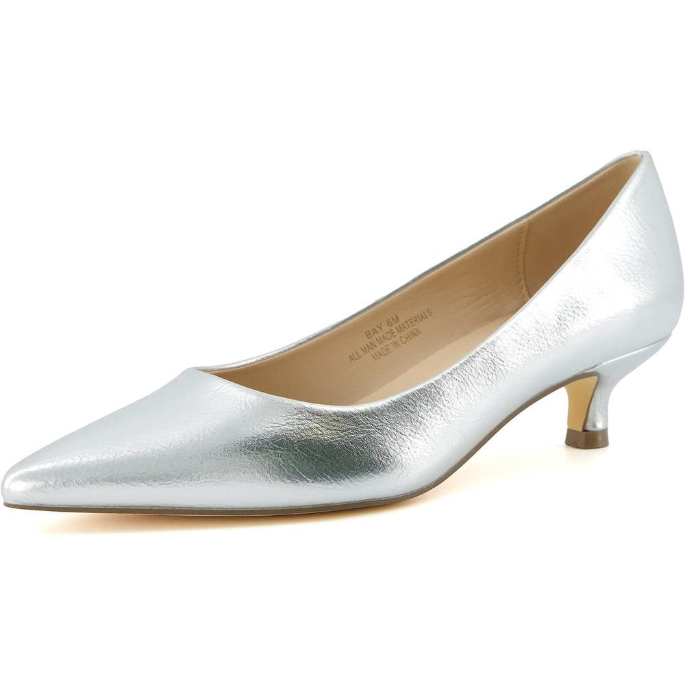 image:imageCUSHIONAIRE Womens Bay Kitten Heel Dress Shoe Memory Foam Wide Widths AvailableSilver Metallic