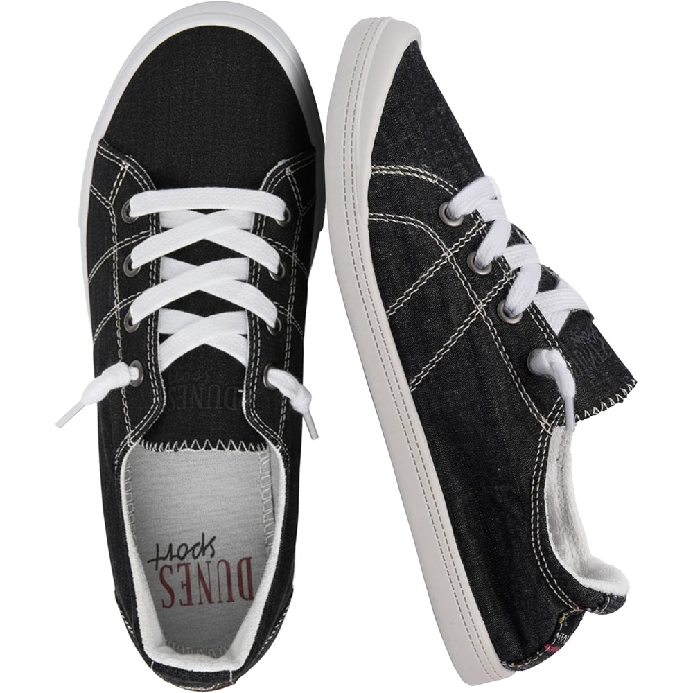 image:imageDunes Sport Womens Reesa Canvas SneakerBlack