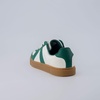CUSHIONAIRE Bailey Womens Retro Sneaker -Classic Everyday Sneakers for Women with Sleek Rounded Toe and Memory Foam(White/Green)