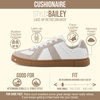 CUSHIONAIRE Bailey Womens Retro Sneaker -Classic Everyday Sneakers for Women with Sleek Rounded Toe and Memory Foam(White/Grey)