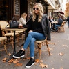 CUSHIONAIRE Hart Womens Casual Shoes with Dual Zippers- Lightweight Hidden Wedge Fashion Sneakers for Women(Black)