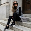 CUSHIONAIRE Hart Womens Casual Shoes with Dual Zippers- Lightweight Hidden Wedge Fashion Sneakers for Women(Black)