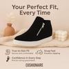 CUSHIONAIRE Hart Womens Casual Shoes with Dual Zippers- Lightweight Hidden Wedge Fashion Sneakers for Women(Black)