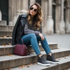 CUSHIONAIRE Hart Womens Casual Shoes with Dual Zippers- Lightweight Hidden Wedge Fashion Sneakers for Women(Black Canvas)