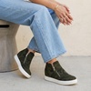CUSHIONAIRE Hart Womens Casual Shoes with Dual Zippers- Lightweight Hidden Wedge Fashion Sneakers for Women(Camo Canvas)