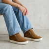 CUSHIONAIRE Hart Womens Casual Shoes with Dual Zippers- Lightweight Hidden Wedge Fashion Sneakers for Women(Cognac)