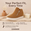 CUSHIONAIRE Hart Womens Casual Shoes with Dual Zippers- Lightweight Hidden Wedge Fashion Sneakers for Women(Cognac)