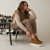 CUSHIONAIRE Hart Womens Casual Shoes with Dual Zippers- Lightweight Hidden Wedge Fashion Sneakers for Women(Cognac)