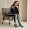 CUSHIONAIRE Hart Womens Casual Shoes with Dual Zippers- Lightweight Hidden Wedge Fashion Sneakers for Women(Grey)