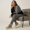 CUSHIONAIRE Hart Womens Casual Shoes with Dual Zippers- Lightweight Hidden Wedge Fashion Sneakers for Women(Grey Canvas)