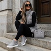 CUSHIONAIRE Hart Womens Casual Shoes with Dual Zippers- Lightweight Hidden Wedge Fashion Sneakers for Women(Grey Pu)
