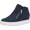 CUSHIONAIRE Hart Womens Casual Shoes with Dual Zippers- Lightweight Hidden Wedge Fashion Sneakers for Women(Navy)