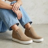 CUSHIONAIRE Hart Womens Casual Shoes with Dual Zippers- Lightweight Hidden Wedge Fashion Sneakers for Women(Taupe)