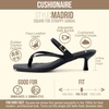 CUSHIONAIRE Madrid Kitten Heel Square Toe Women’s Sandals – Comfortable Dressy Strappy Heels Sandals for Women, Wide Widths Available(Black)